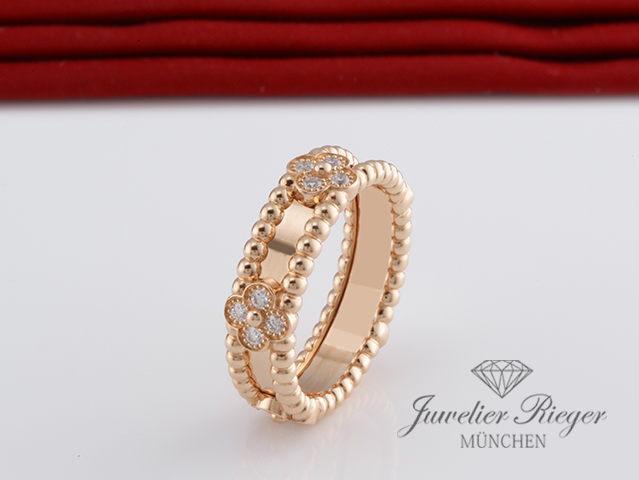 Bild 3 der Galerie: Van Cleef & Arpels Ring Perlee Sweet Clovers Rosegold 750 Gr. 55 VCARPJMY00