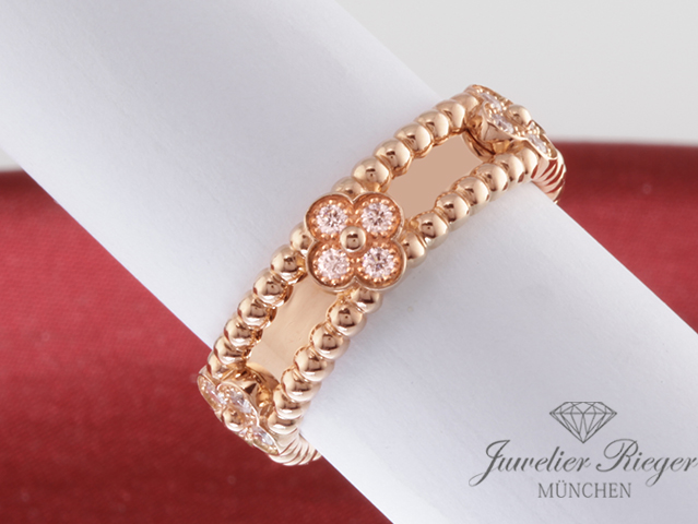 Bild 4 der Galerie: Van Cleef & Arpels Ring Perlee Sweet Clovers Rosegold 750 Gr. 55 VCARPJMY00