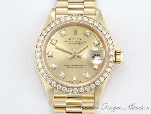 Bild 1 der Galerie: Rolex Lady Datejust Gelbgold 750 Diamanten Brillanten Automatik Gold Damen