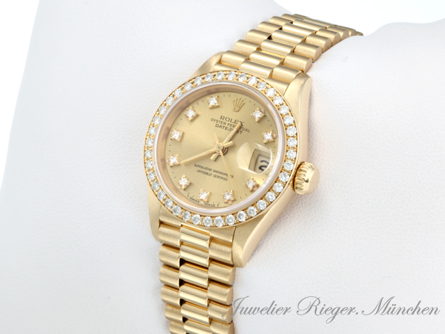 Bild 2 der Galerie: Rolex Lady Datejust Gelbgold 750 Diamanten Brillanten Automatik Gold Damen