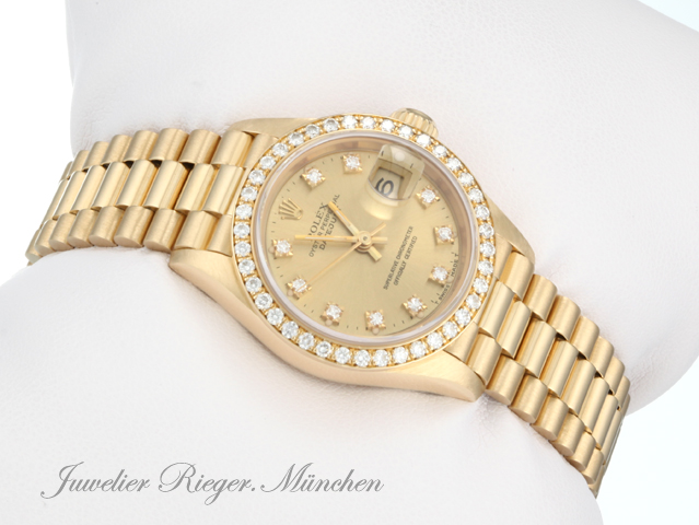 Bild 3 der Galerie: Rolex Lady Datejust Gelbgold 750 Diamanten Brillanten Automatik Gold Damen