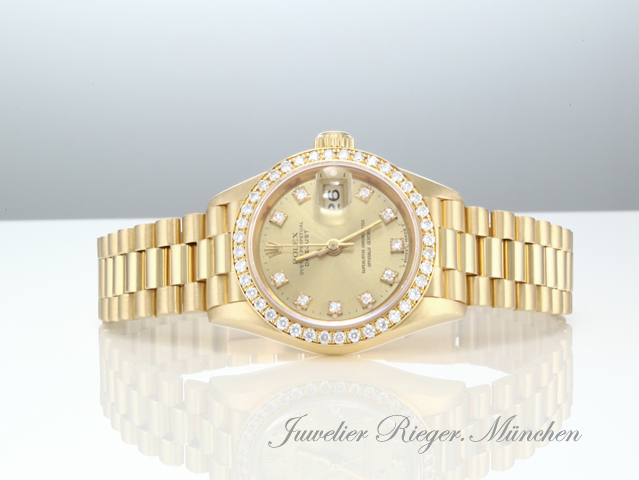 Bild 4 der Galerie: Rolex Lady Datejust Gelbgold 750 Diamanten Brillanten Automatik Gold Damen