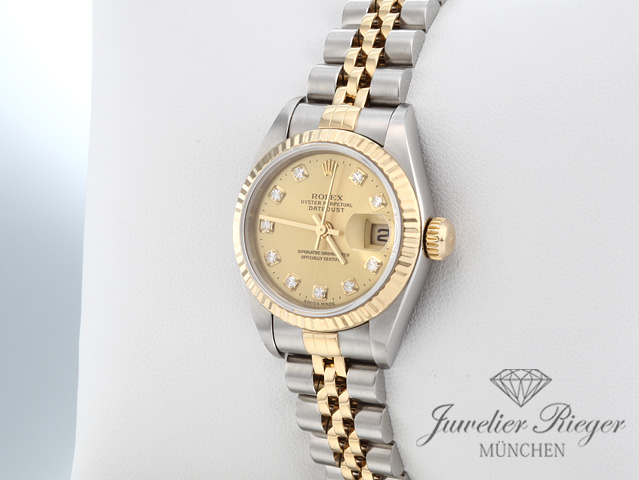 Bild 2 der Galerie: Rolex Lady Datejust Edelstahl Gelbgold 750 1995 Diamanten Automatik Gold