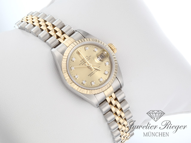 Bild 3 der Galerie: Rolex Lady Datejust Edelstahl Gelbgold 750 1995 Diamanten Automatik Gold