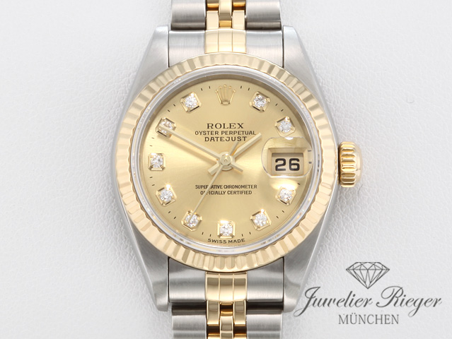 Bild 1 der Galerie: Rolex Lady Datejust Edelstahl Gelbgold 750 1995 Diamanten Automatik Gold