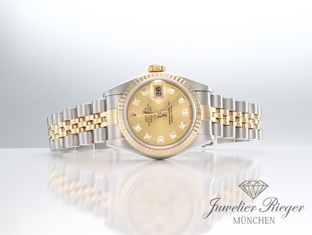 Bild 4 der Galerie: Rolex Lady Datejust Edelstahl Gelbgold 750 1995 Diamanten Automatik Gold