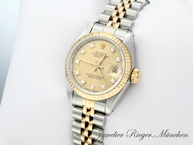 Bild 2 der Galerie: Rolex Lady Datejust Edelstahl Gelbgold 750 Diamanten Automatik Gold Stahl Damen