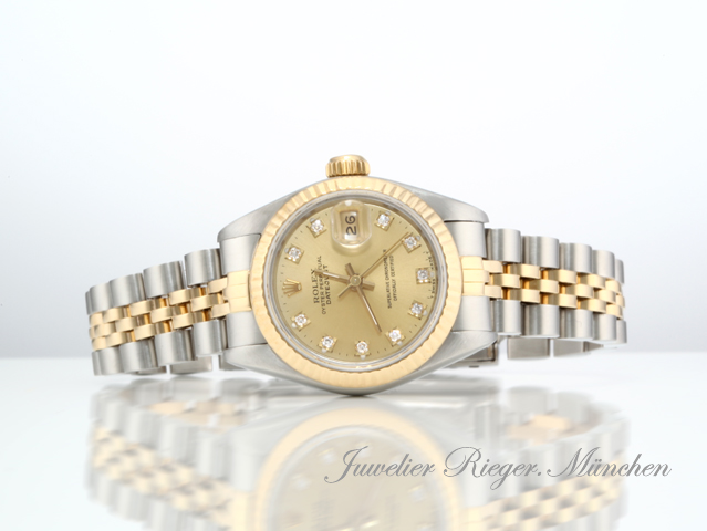 Bild 4 der Galerie: Rolex Lady Datejust Edelstahl Gelbgold 750 Diamanten Automatik Gold Stahl Damen